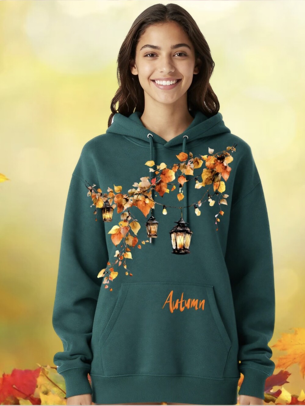 AD Golden Girl — Premium Custom Autumn Lanterns Hoodie Sweatshirt (Limited Editi